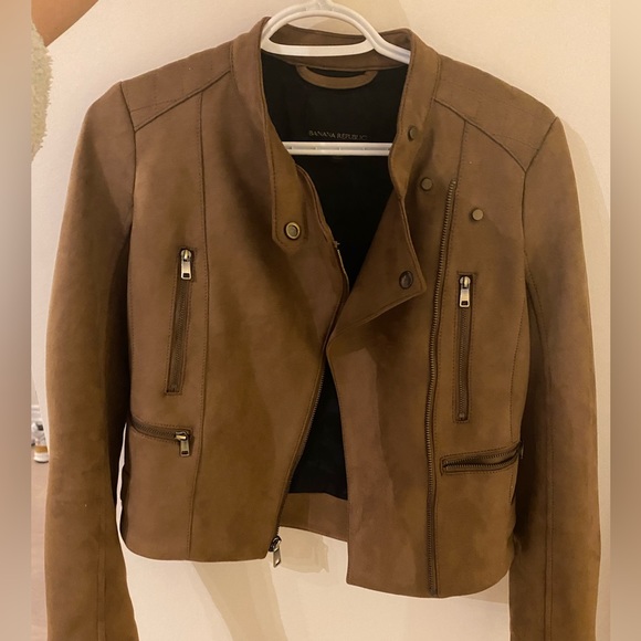 Banana Republic Vegan Suede Quilted Biker
Jacket - Canyon Brown - Picture 3 of 8
